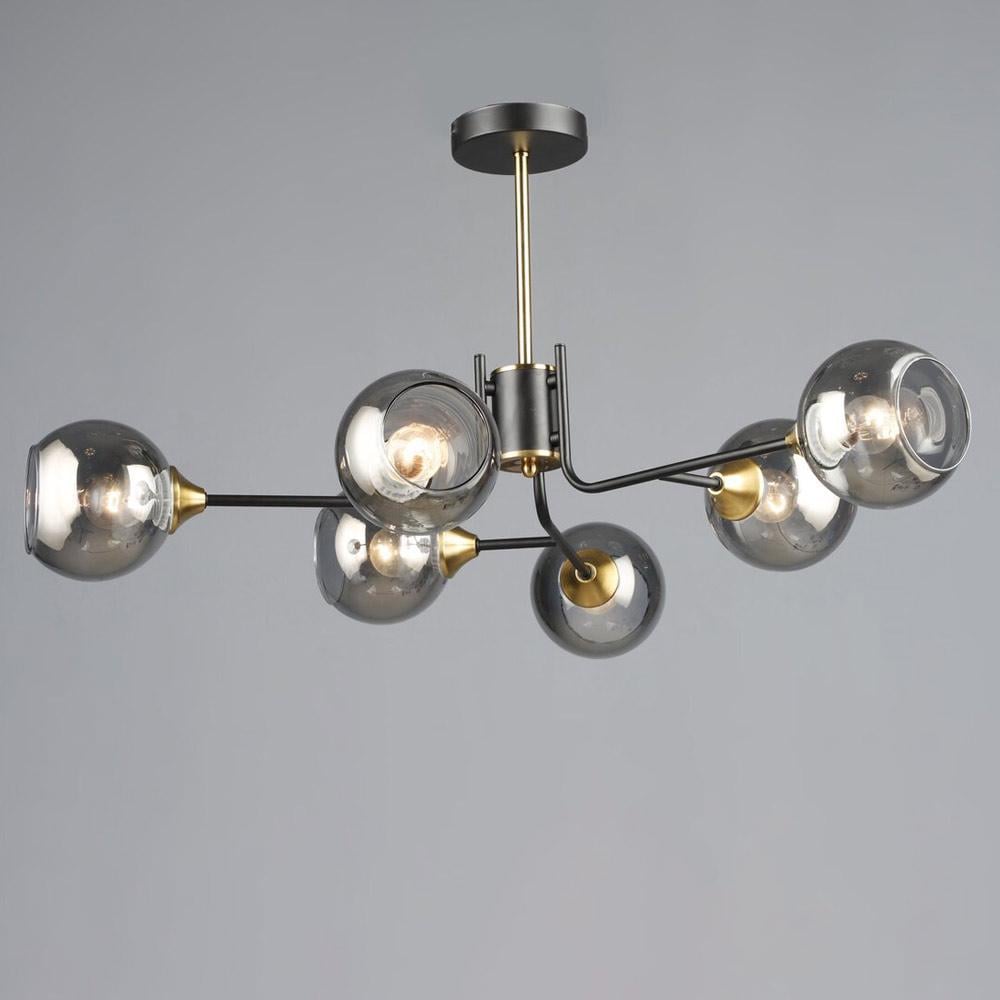 Люстра молекула стельова Light HouseSRS-20378/6 BK/COP плафони графітові Чорний/Мідь