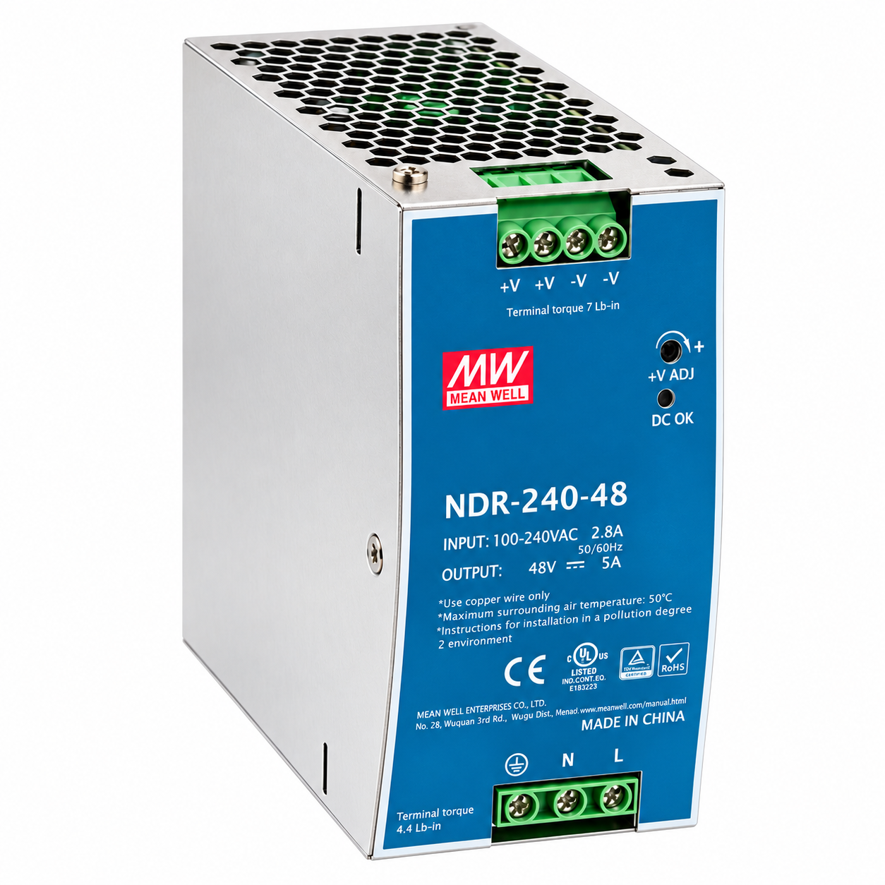 Блок питания Mean Well NDR-240-48 48V 5А 240 Вт установка на DIN рейку (38125094)