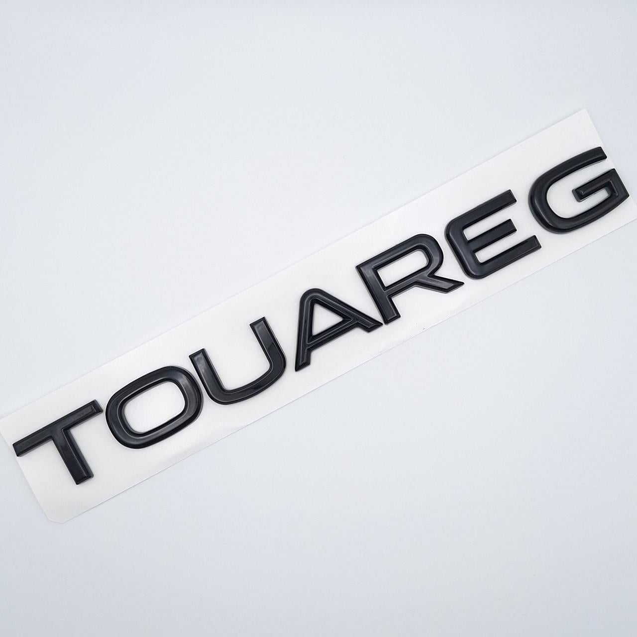 Емблема напис Touareg Volkswagen на задню частину 20,5х2,1 см Чорний глянцевий (2343866218)