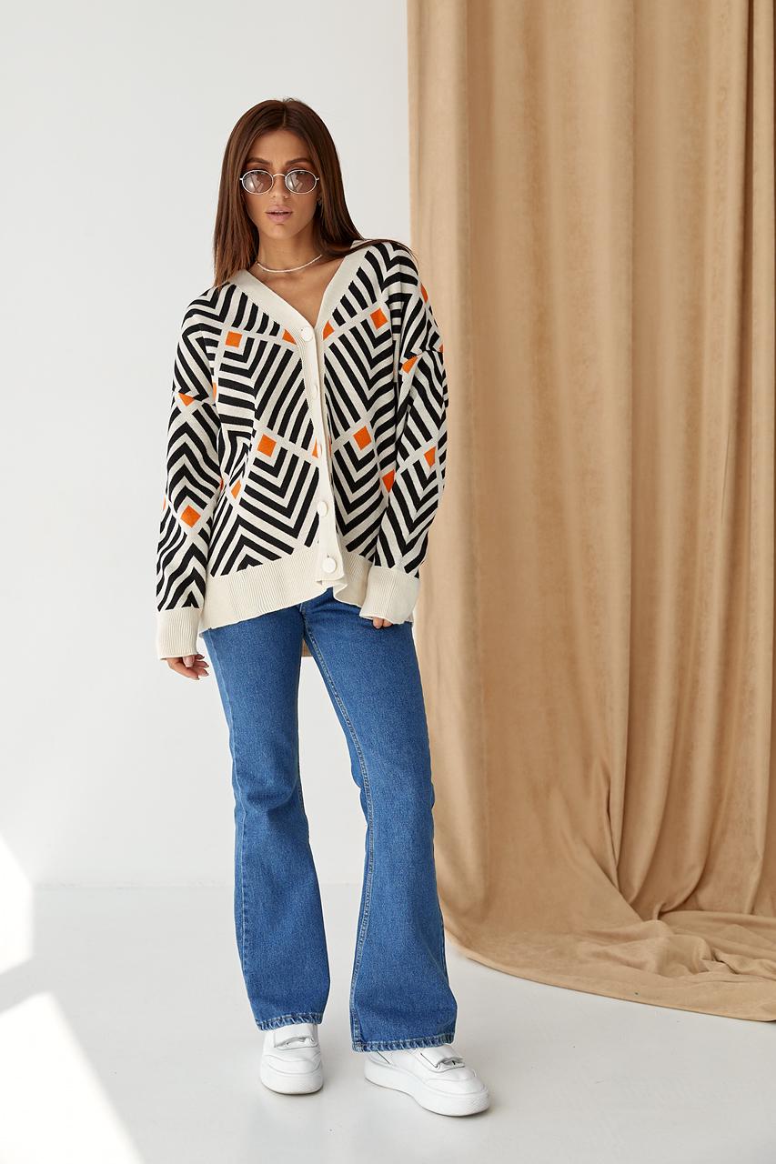 Кардиган женский оверсайз M Оранжевый (9528285) - фото 9 Кардиган женский оверсайз M Оранжевый (9528285) - фото 9