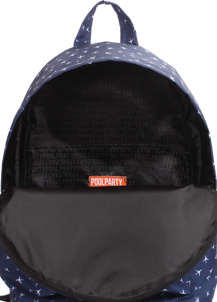 Рюкзак городской с самолетами POOLPARTY Backpack-planes-darkblue 40х30х16 см Синий (3670068) - фото 4