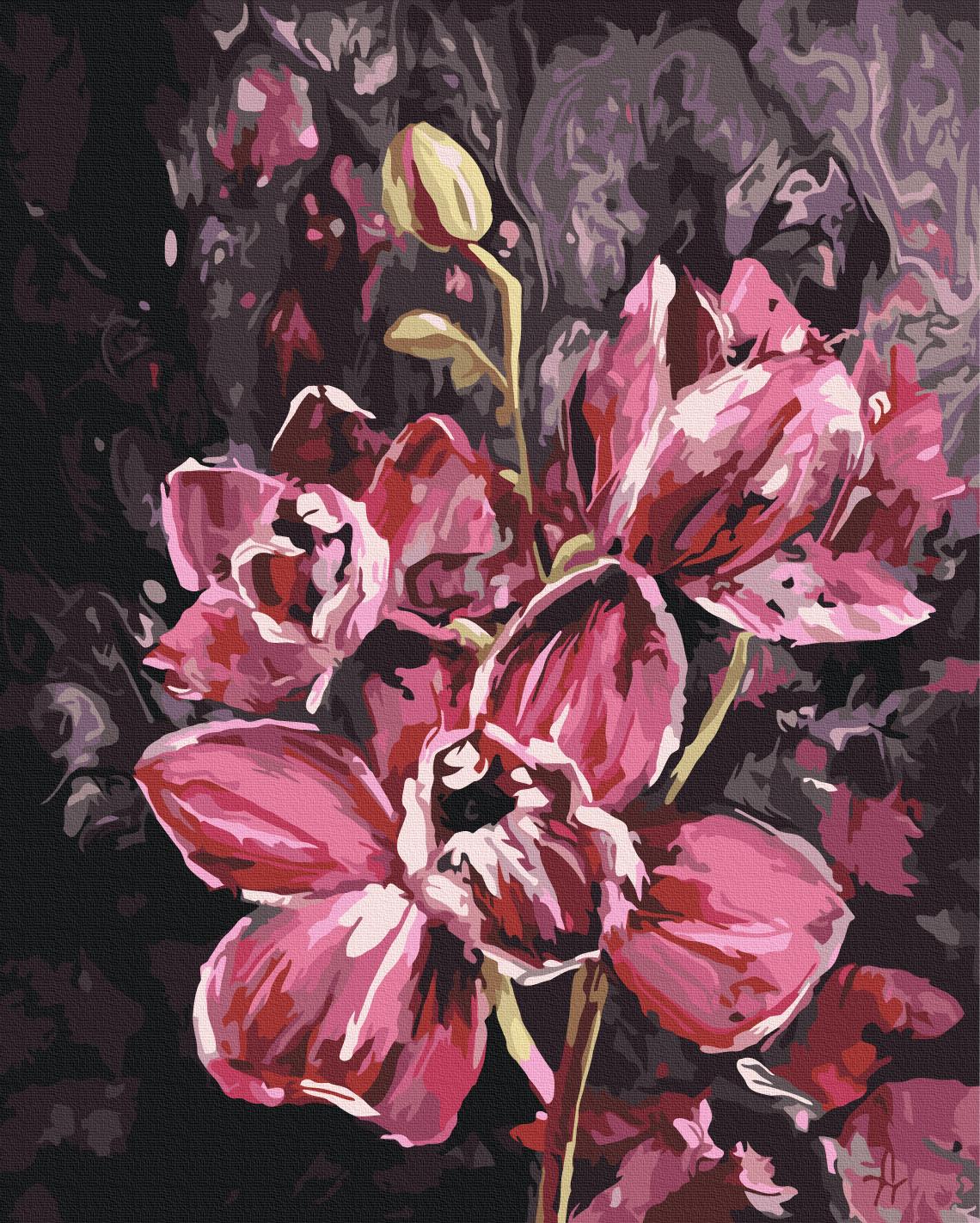 Картина по номерам Brushme Темные орхидеи 40x50 см (BS54557) Картина по номерам Brushme Темные орхидеи 40x50 см (BS54557)