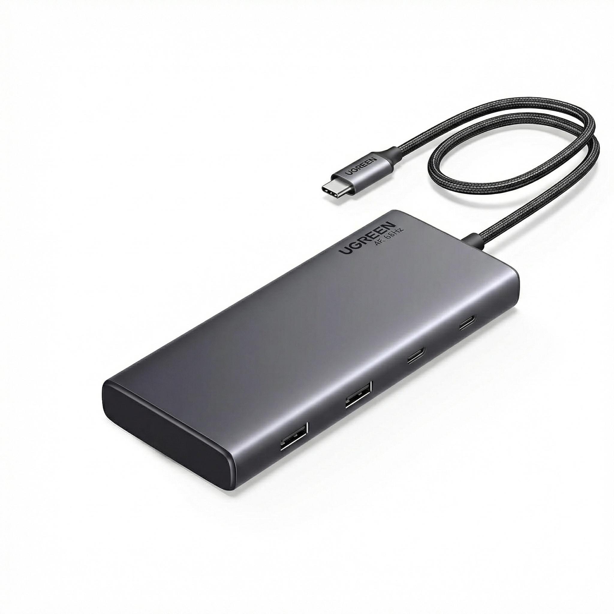 Док-станция 8в1 UGREEN CM639 2xHDMI/DP/PD 100 Вт Серый (35625)