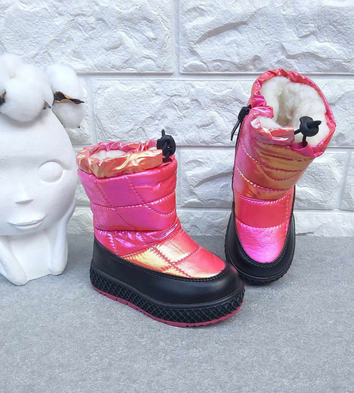 Дутики для дівчинки Clibee 1069 р. 23 15,5 см Червоно-чорний (1069)