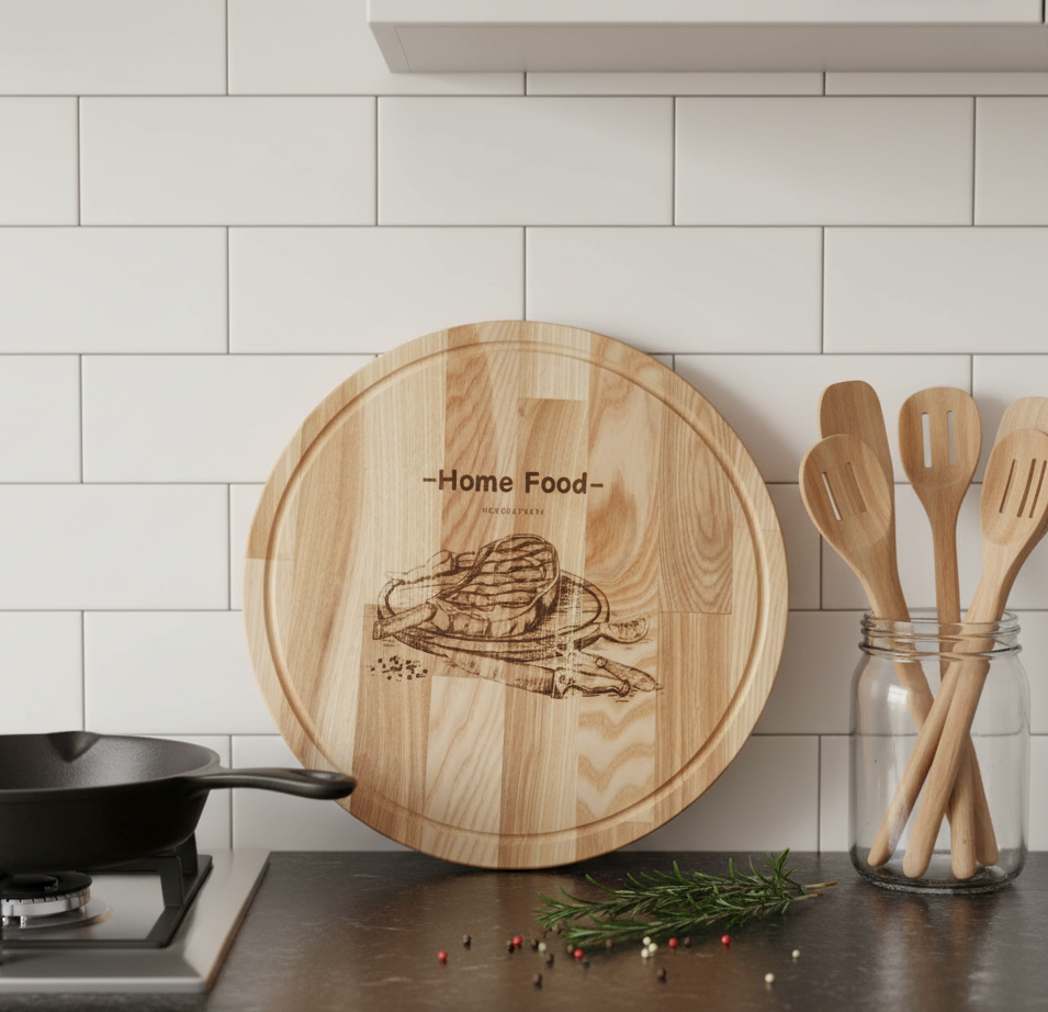 Дошка для сервірування кругла з бортиком 30 см (2228385084)