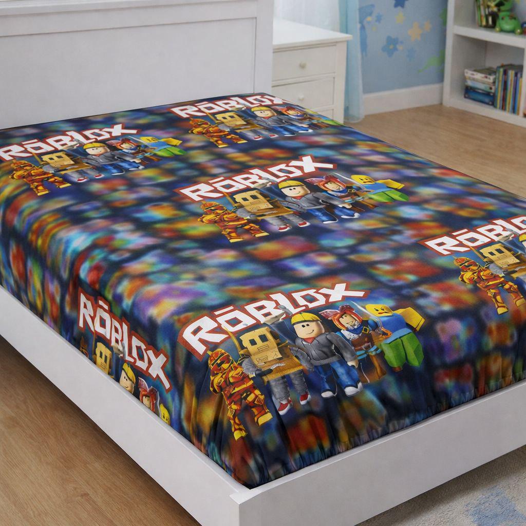 Простынь на резинке Roblox Pixel Adventure бязь 70х190х10 см (207946565)