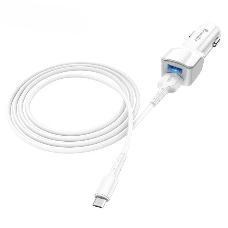 Автомобільний зарядний пристрій Avantis A910 Grand style 2USB/2,4A та USB кабель Micro Білий (849142)
