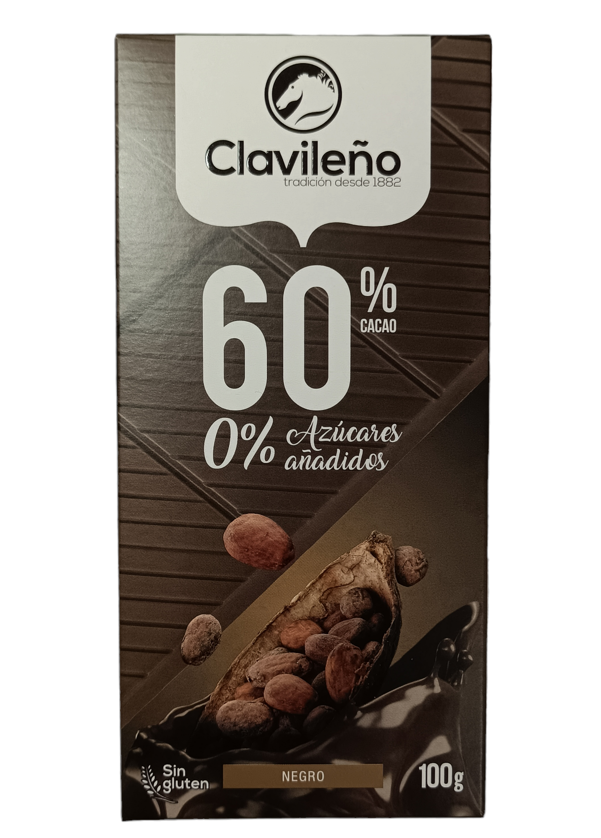 Шоколад чорний Clavileno Negro без цукру 60% какао 100 г (57398)