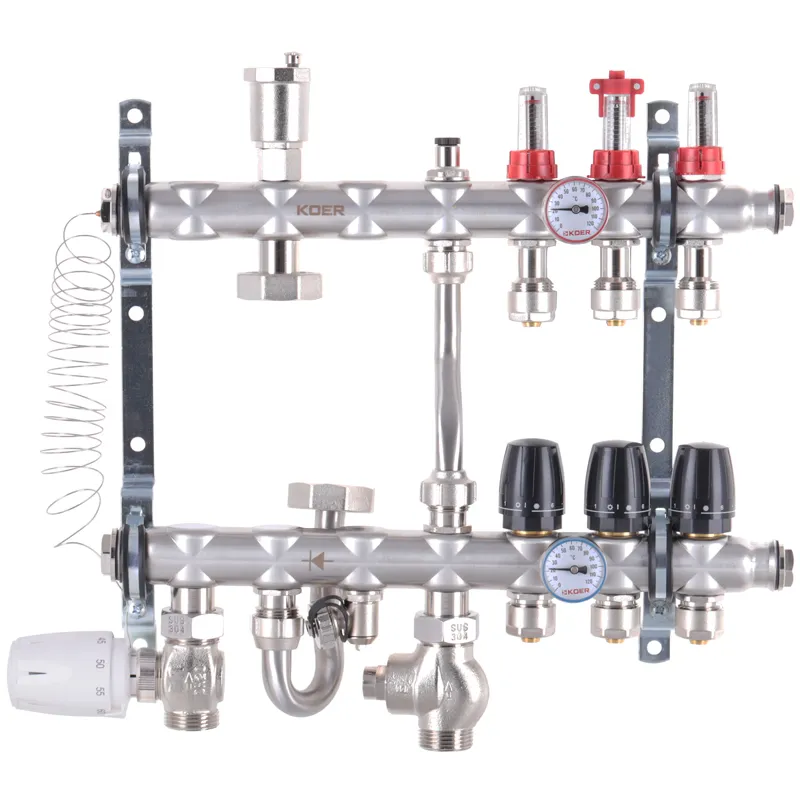 Коллектор со встроенным смесительным узлом KOER KR.S1012-3 1"х3 SUS304 и евроконус 3/4-16 (KR2936)