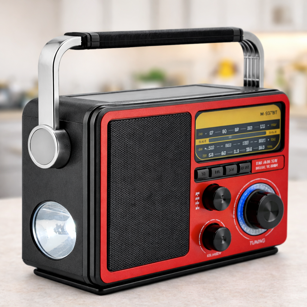Радіоприймач акумуляторний М-537ВТ 1200 мАг 5 Вт AM/FM/SW Bluetooth портативний Червоний