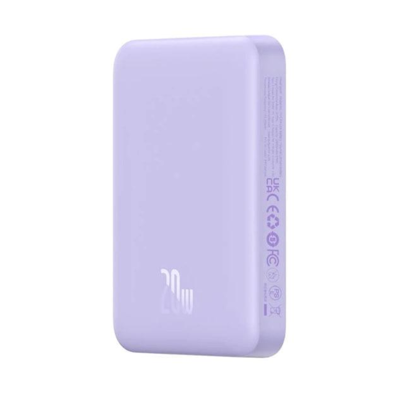 Повербанк BASEUS Magnetic Mini Air 2в1 QC3.0+PD3.0 з бездротовою зарядкою 10000 mAh 20W/15W Фіолетовий (P10059001513-00) - фото 9