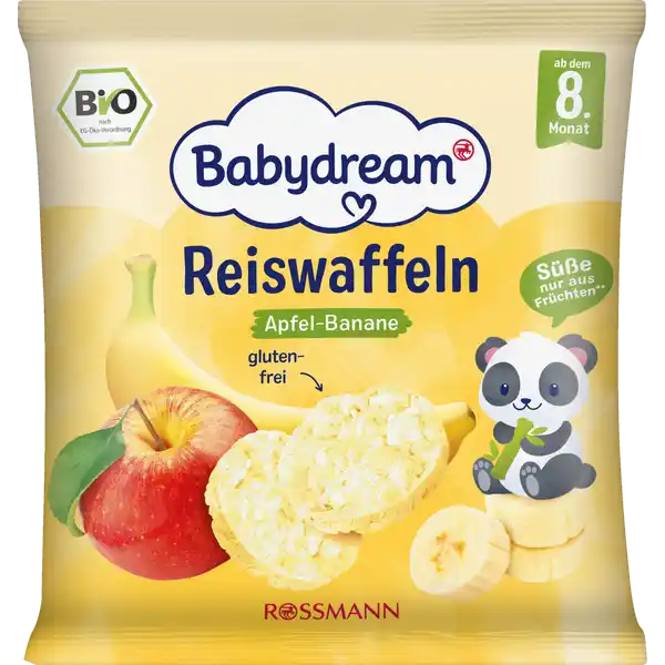 Коржики рисові Babydream bio з яблуком/бананом з восьми місяців 35 г