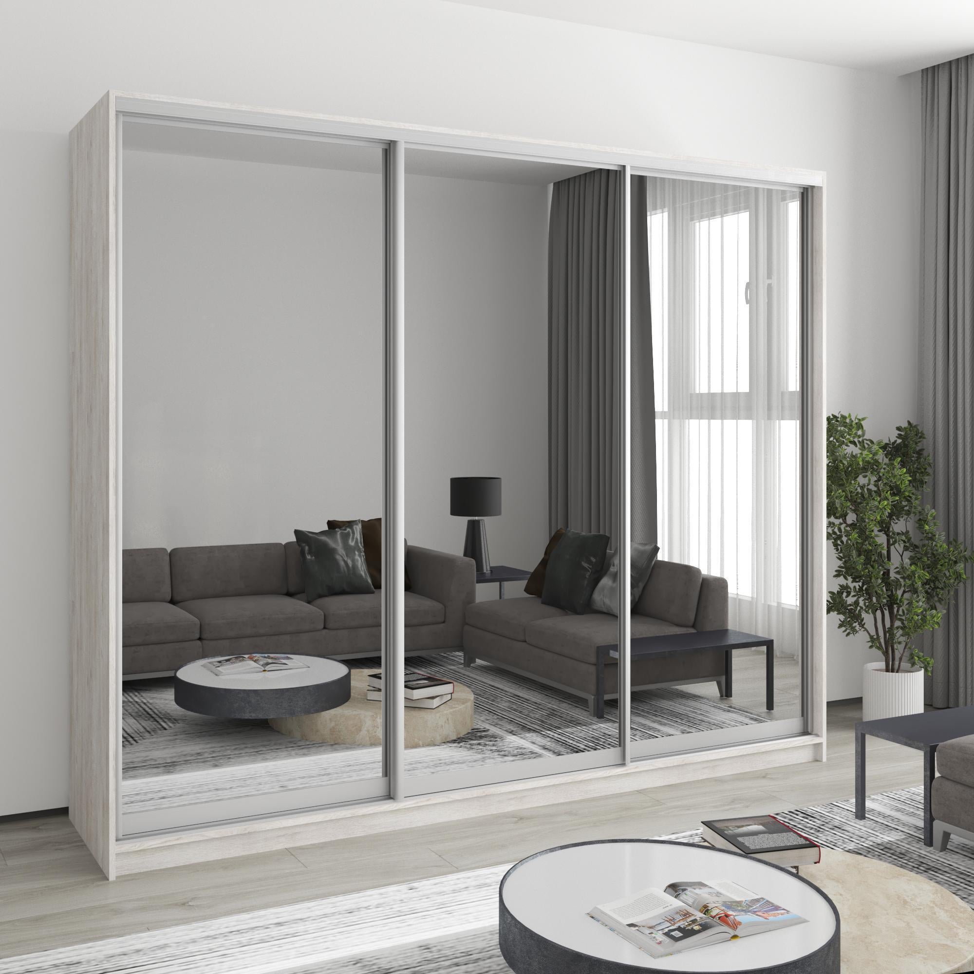 Шкаф-купе трехдверный MebelStar Уни AL 3 Зеркала 250x45x210 см Аляска серый (MBS-3138) Шкаф-купе трехдверный MebelStar Уни AL 3 Зеркала 250x45x210 см Аляска серый (MBS-3138)