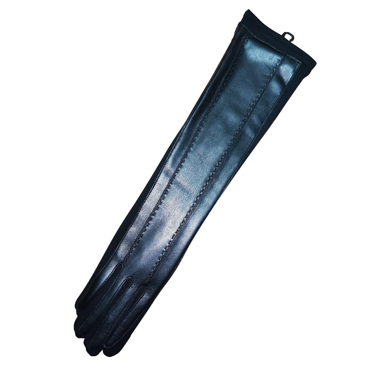 Перчатки женские длинные трикотаж с кожей 55-4 р. 7,5 Черный (DR017365) Перчатки женские длинные трикотаж с кожей 55-4 р. 7,5 Черный (DR017365)