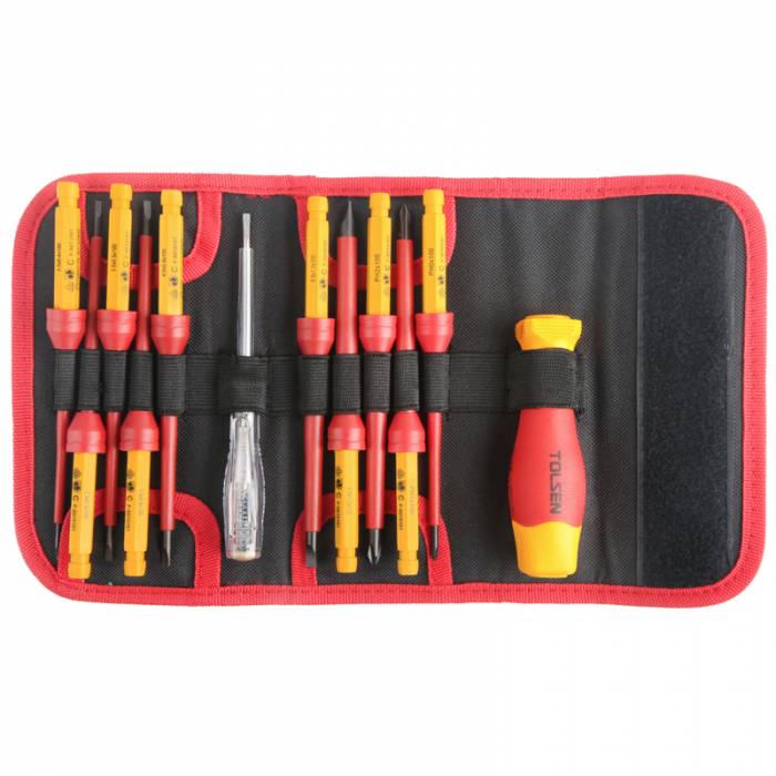 Изолированная отвертка со сменными стержнями Tolsen Tools Premium 12 предметов Изолированная отвертка со сменными стержнями Tolsen Tools Premium 12 предметов