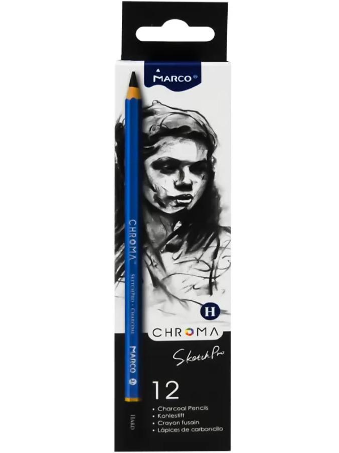 Набор угольных карандашей Chroma Hard-твердый шестигранный 12 шт.