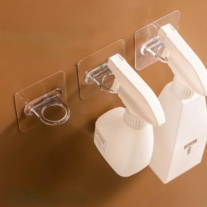 Держатель настенный круглый на самоклеящейся основе для ванной кухни без сверления стен 4 шт. - фото 6