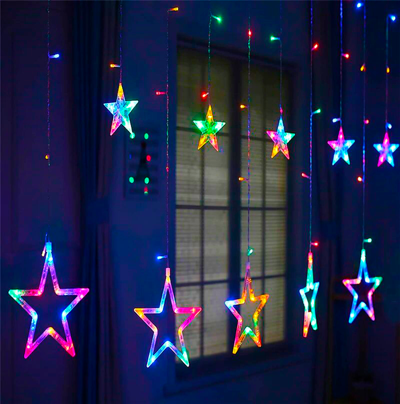 Світлодіодна гірлянда штора Star curtain 12-М 120 LED 4,1 м Різнокольоровий (1008899-Other)