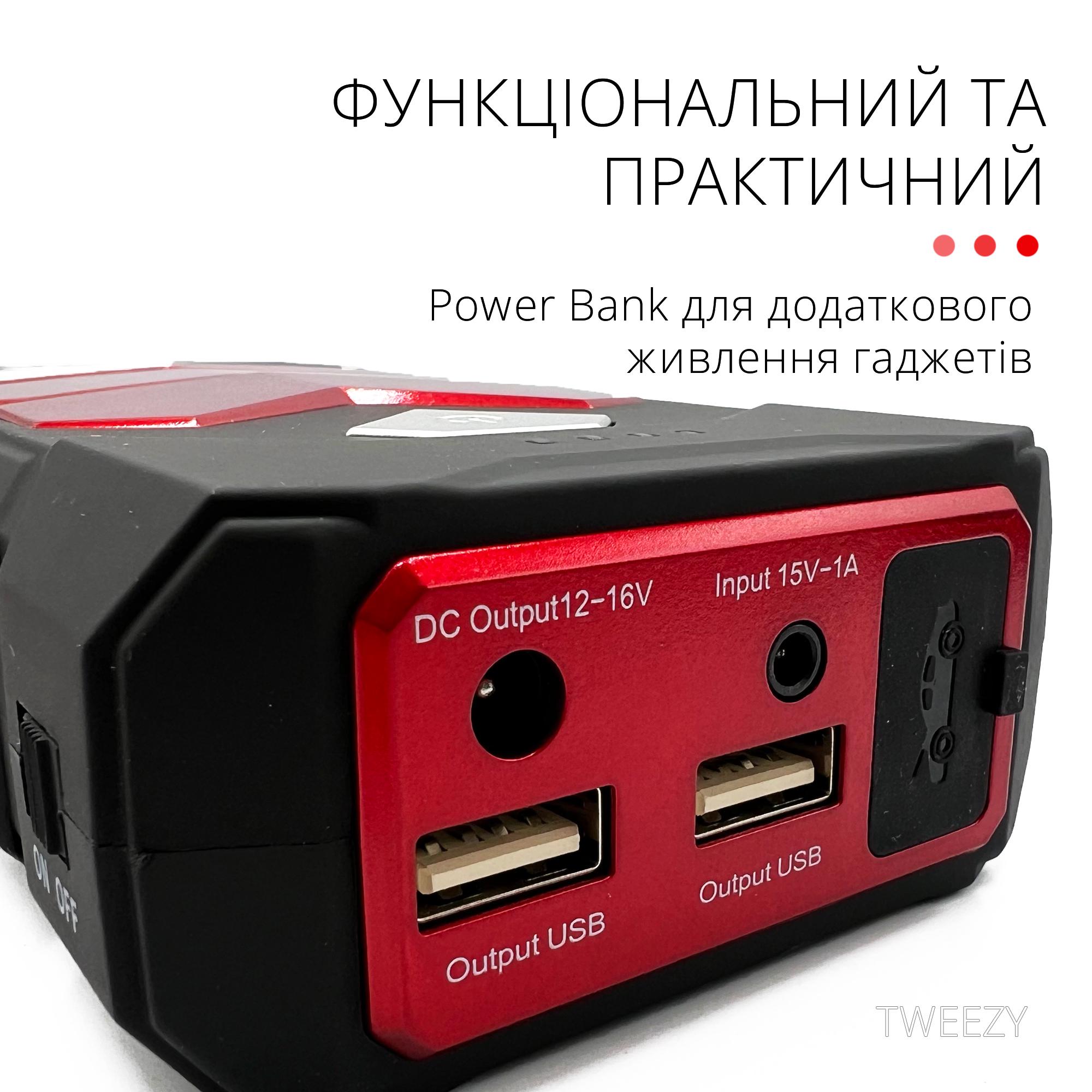 Портативний пускозарядний пристрій Jump Starter 24000 mAh Червоний (9270285) - фото 7