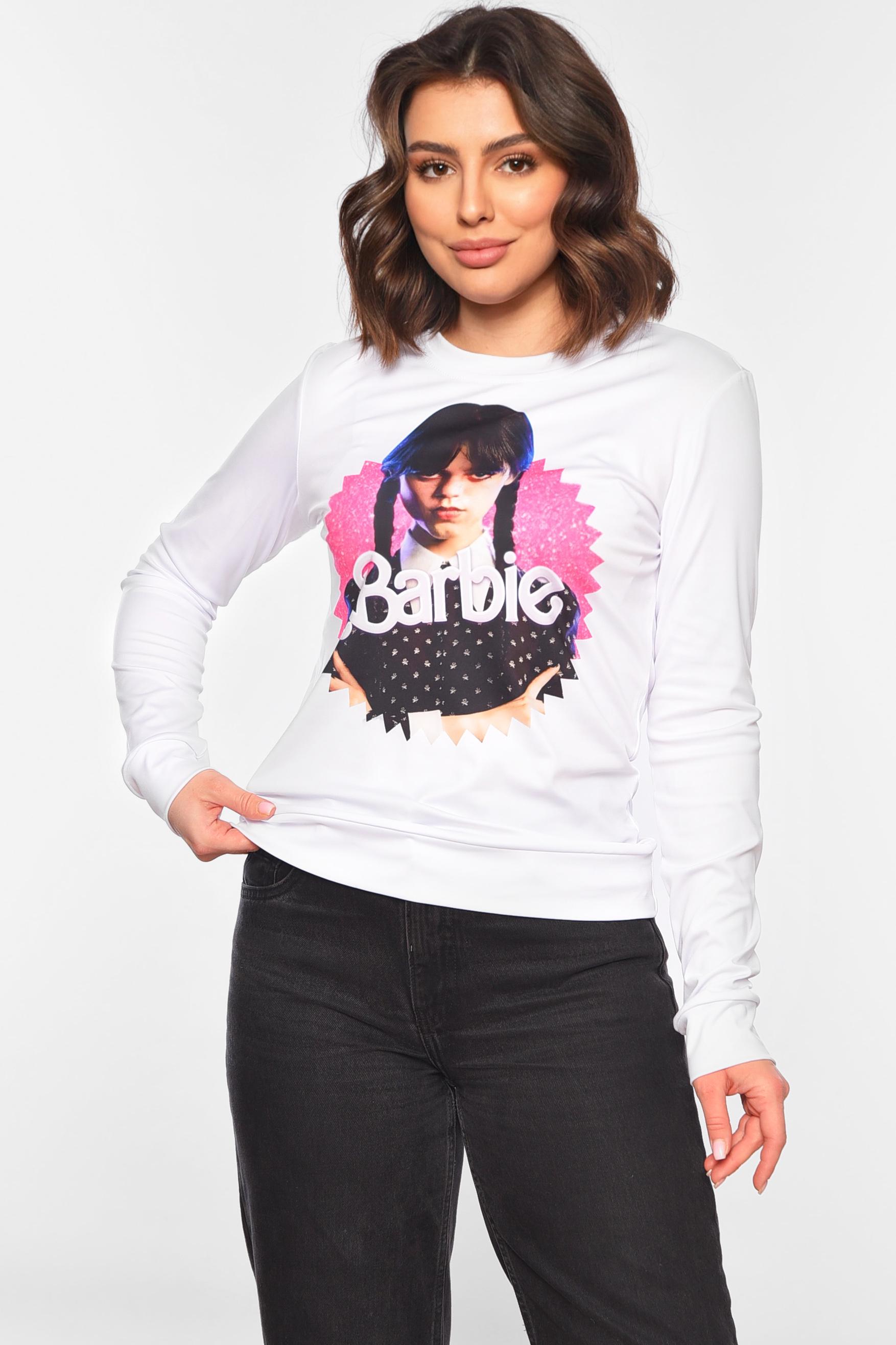 Світшот жіночий 197309 з принтом S Білий Світшот жіночий 197309 з принтом S Білий