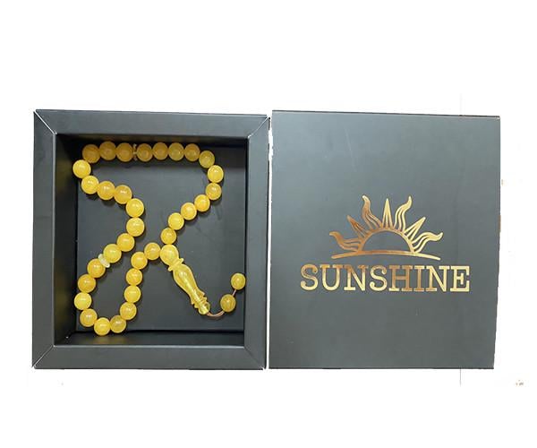 Четки Sunshine из натурального янтаря на нитке 33 бусины 66,60 г (К3320/7) - фото 1