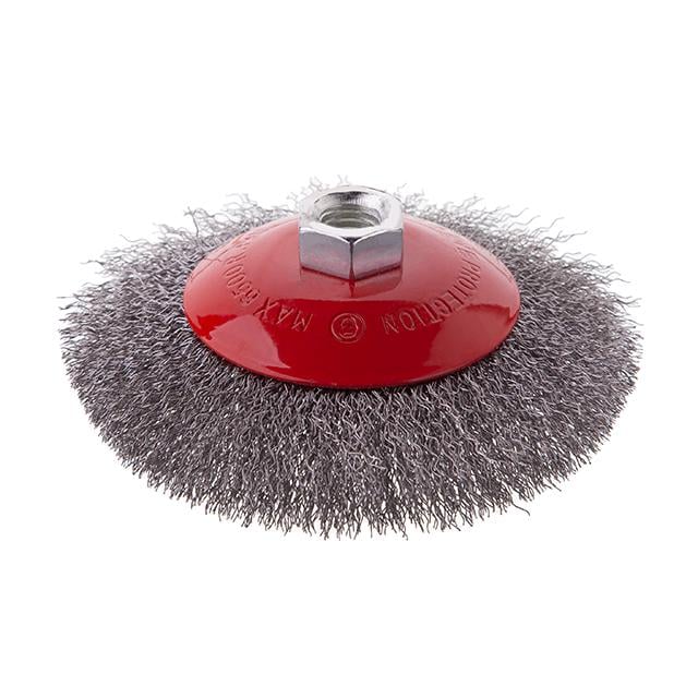 Щітка конусна Intertool 125 мм для УШМ М14 кручений дріт (BT-5125)