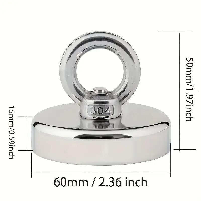 Неодимовый магнит с поисковым кольцом 60 мм до140 кг - фото 2 Неодимовый магнит с поисковым кольцом 60 мм до140 кг - фото 2