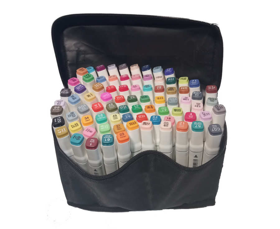 Маркеры двусторонние на спиртовой основе 80 шт. Белый