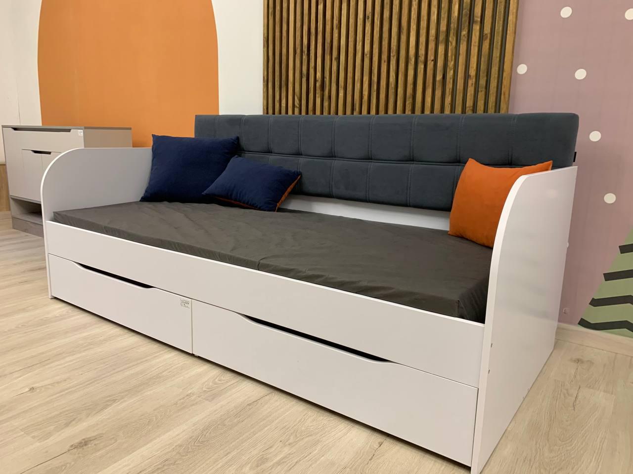 Кровать детская односпальная Lion Л-7 с ящиками и ламелями 90x200 см Нимфея альба (LION-041005) - фото 5