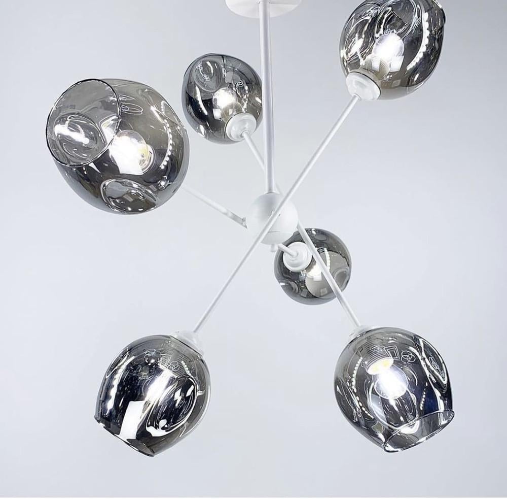 Люстра потолочная в современном стиле на 6 плафонов Белый (K166/6)