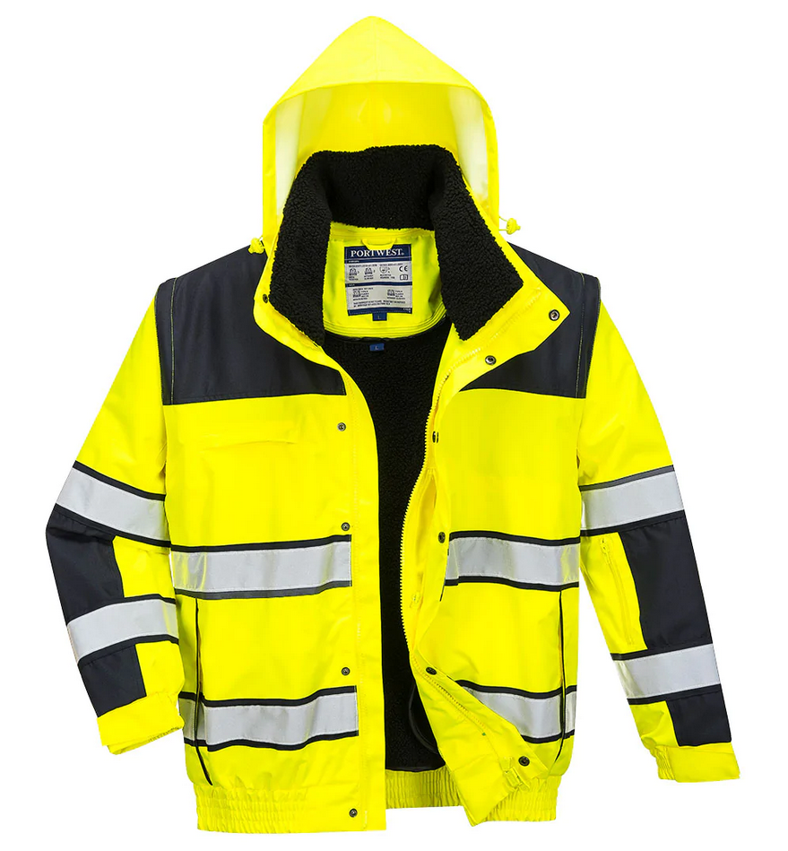 Куртка-бомбер сигнальная PORTWEST C466 Hi Vis Classic Bomber Jacket XL Желто-черный (C466YBRXL)