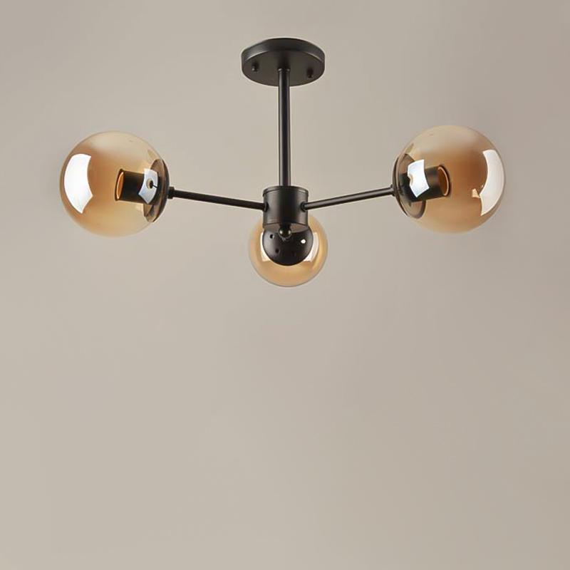 Люстра подвесная молекула Light House SRS-16263/3 на три лампы Черный / Коричневый