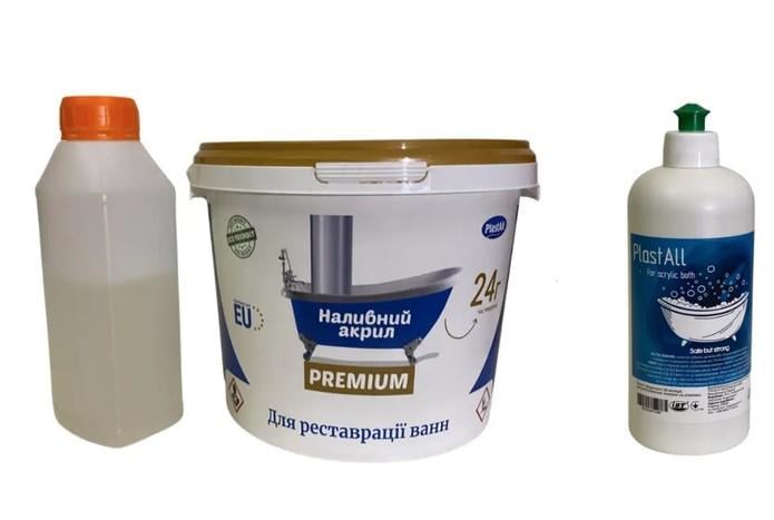 Акрил рідкий Plastall Premium для реставрації ванн 1,5 м із засобом для чищення (29178420)