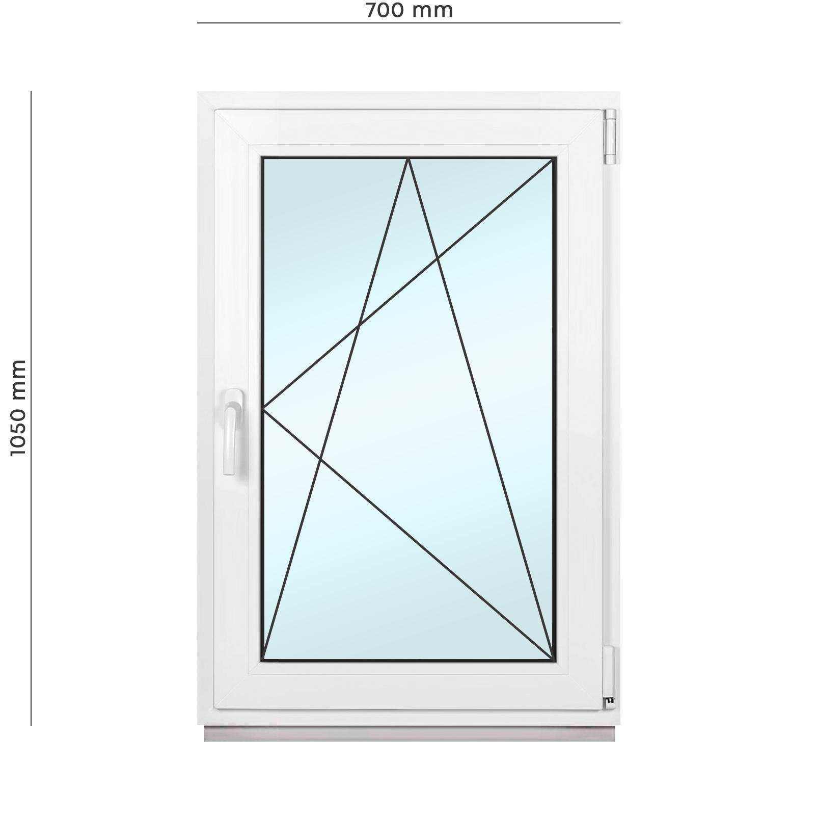 Окно металлопластиковое Framex поворотно-откидное с правым открытием 700х1050 мм Белый - фото 2