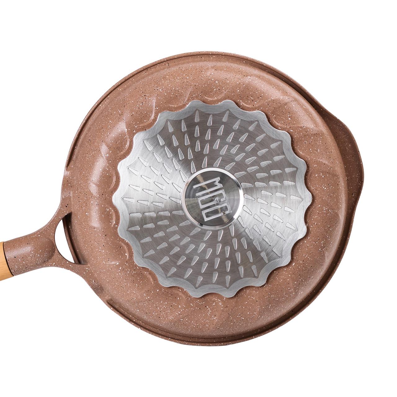 Сковорода алюминиевая MGC мраморная с антипригарным покрытием 1,8 л 24 см Кофейный - фото 3 Сковорода алюминиевая MGC мраморная с антипригарным покрытием 1,8 л 24 см Кофейный - фото 3