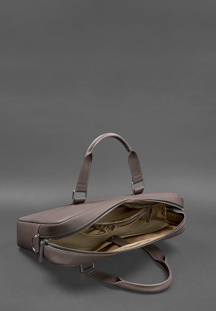 Сумка кожаная для ноутбука и для документов Темно-бежевый (A-027186) - фото 2 Сумка кожаная для ноутбука и для документов Темно-бежевый (A-027186) - фото 2