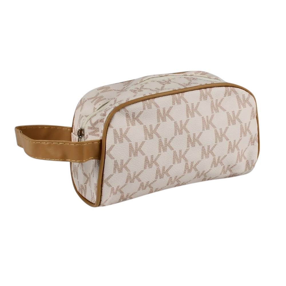 Сумка-косметичка полиэстеровая NK R32847 с ручкой 1 отделение на молнии 19,5х11х8 см Бежево-коричневый (26449572)