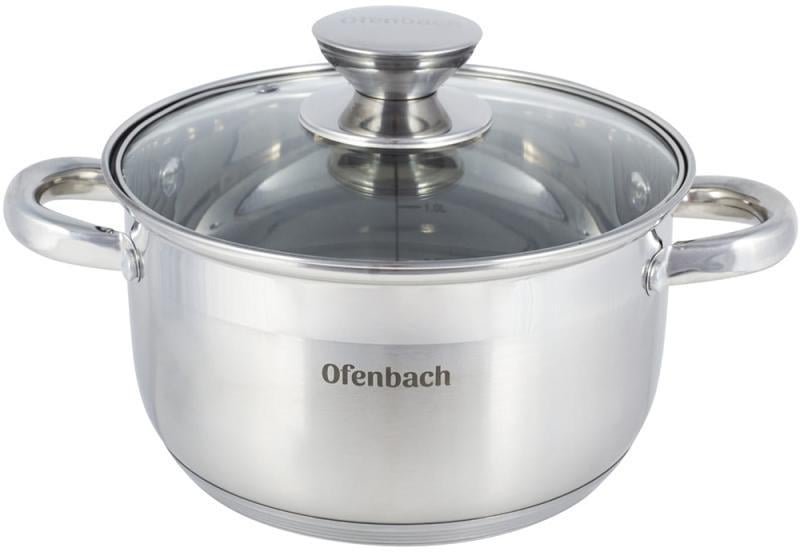 Каструля Ofenbach Casserole з нержавіючої сталі зі скляною кришкою 2400 мл