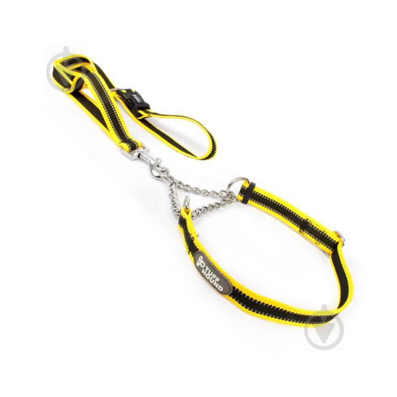 Ошейник удавка для собак TUFF HOUND TC00105 Yellow Black M 40-60 см с поводком (5699-16528) Ошейник удавка для собак TUFF HOUND TC00105 Yellow Black M 40-60 см с поводком (5699-16528)