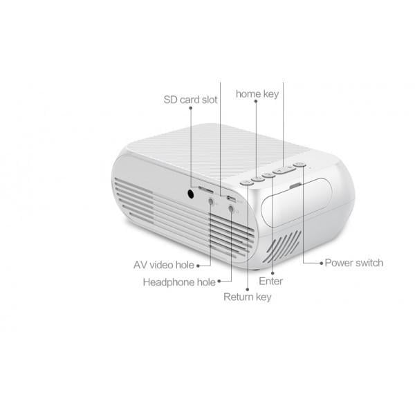 Проектор портативний YG320 Mini мультимедійний з динаміком Білий - фото 5