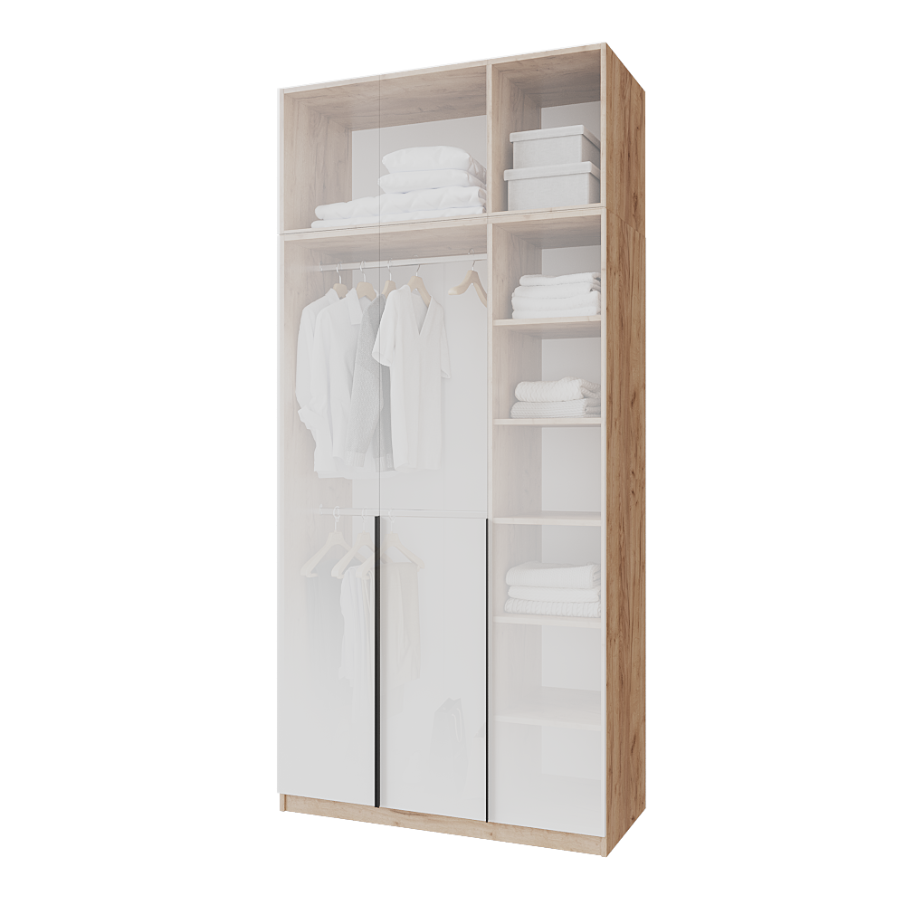 Шкаф распашной с антресолью Меблітренд Чиназес Чиа-1200.4 1200х500х2450 мм Дуб крафт золотой/Белый (26841582) - фото 3 Шкаф распашной с антресолью Меблітренд Чиназес Чиа-1200.4 1200х500х2450 мм Дуб крафт золотой/Белый (26841582) - фото 3