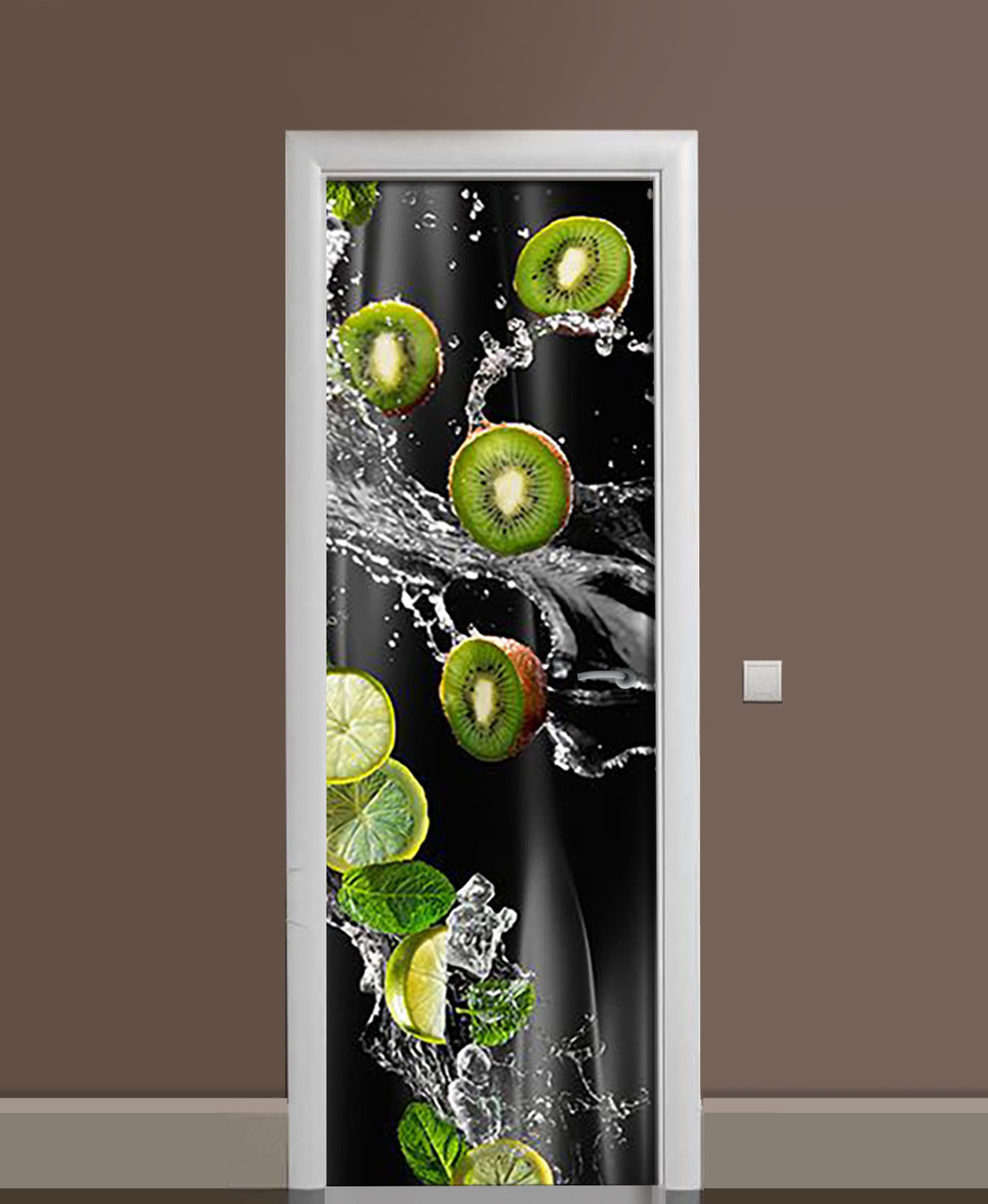 Наклейка 3D на дверь Zatarga "Киви и лайм" виниловая 650х2000 мм