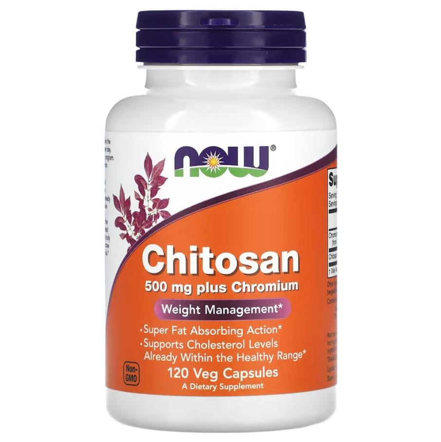 Натуральна добавка Now Foods Chitosan Plus Chromium 500 мг 120 капсул