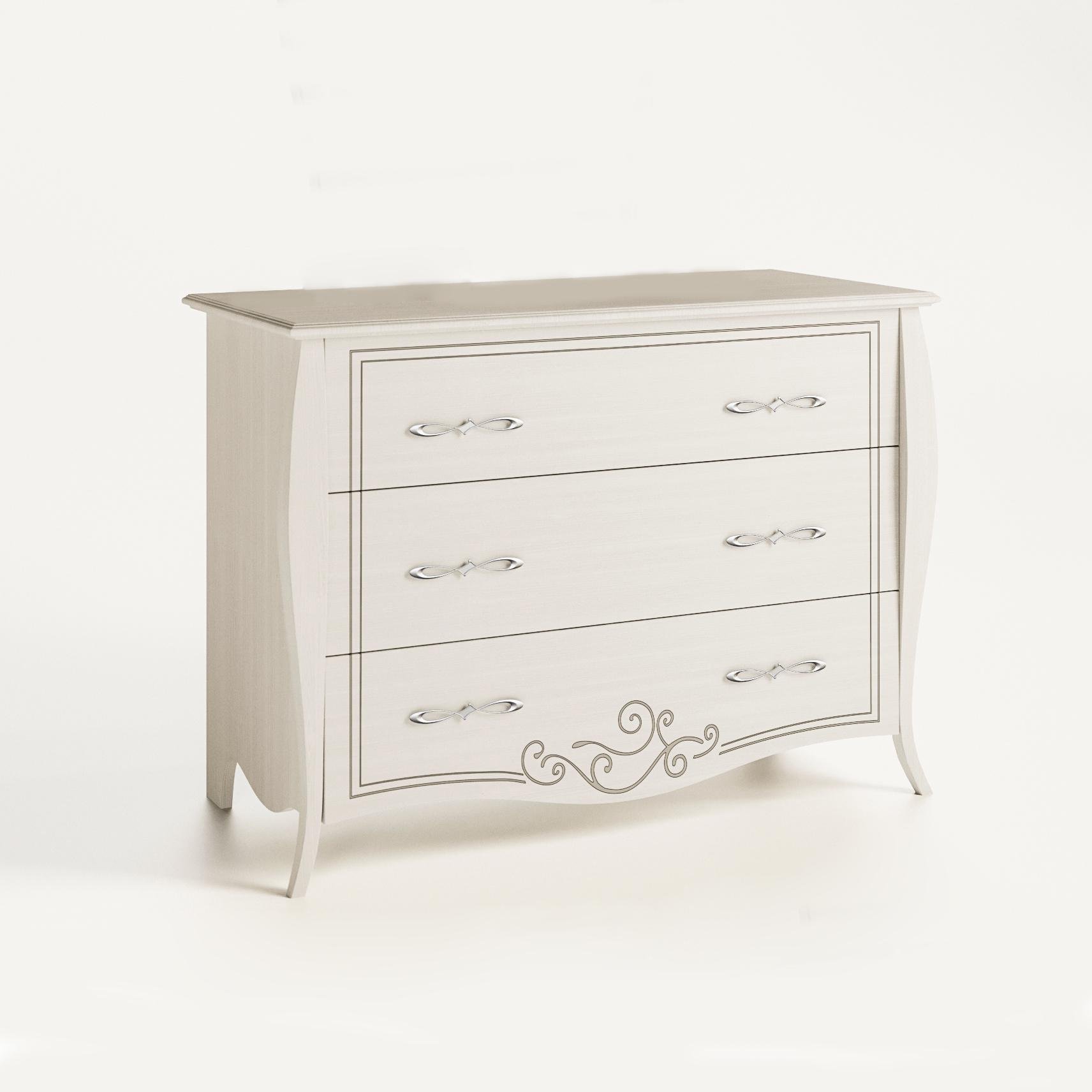 Комод Світ Меблів Тереза у вітальню/передпокій/спальню 1164x541x890 мм з ДСП колір Ясен білий