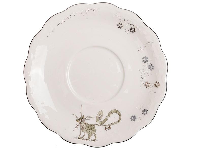 Чашка чайна Lefard Веселі коти порцелянова з блюдцем 400 мл (264-645) - фото 2