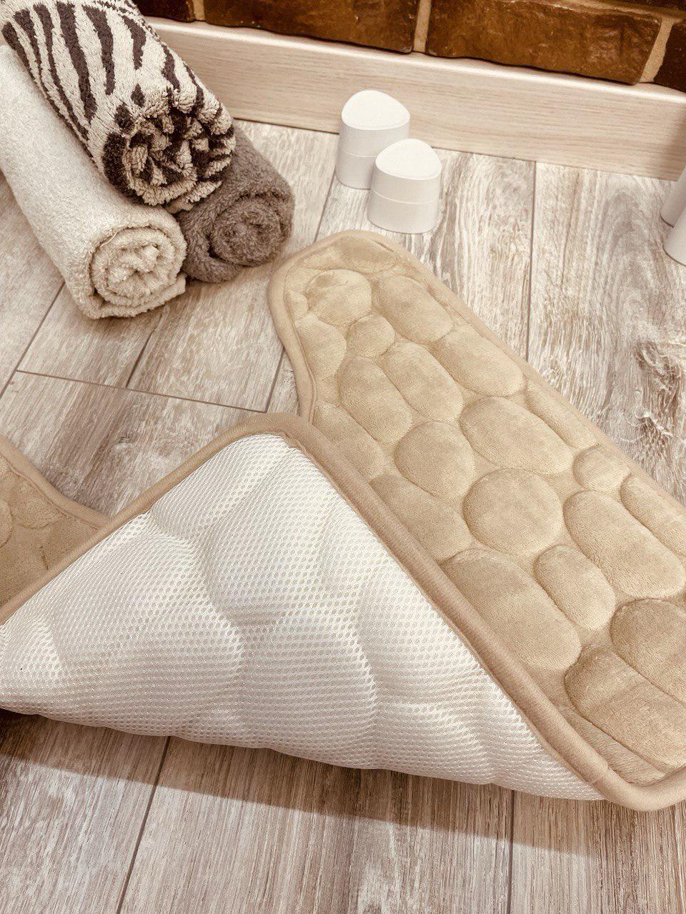 Килимок для туалета Stone Premium Memory Foam 60х50 см Бежевий (KTS0005) - фото 3 Килимок для туалета Stone Premium Memory Foam 60х50 см Бежевий (KTS0005) - фото 3