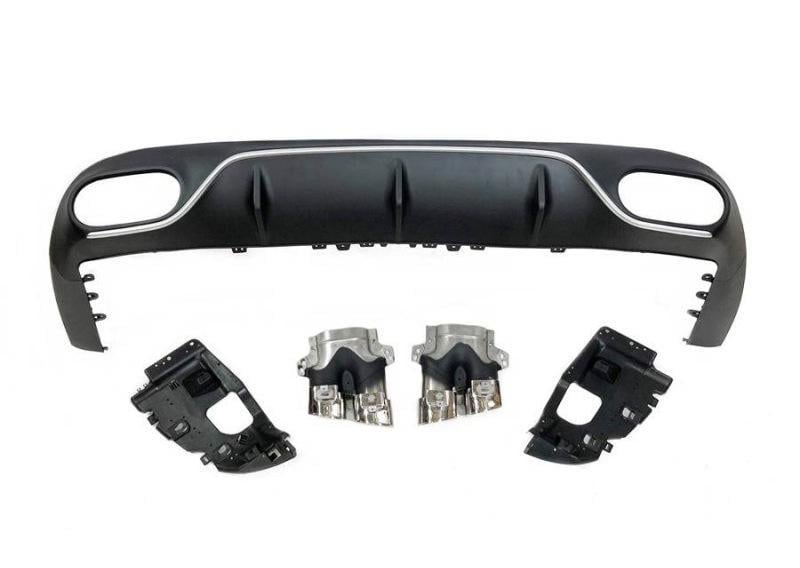 Задний диффузор Cixtai с насадками Chrome дизайн AMG53 для Mercedes E-class coupe C238 2016-2024 гг. abs-пластик Черный (187935)