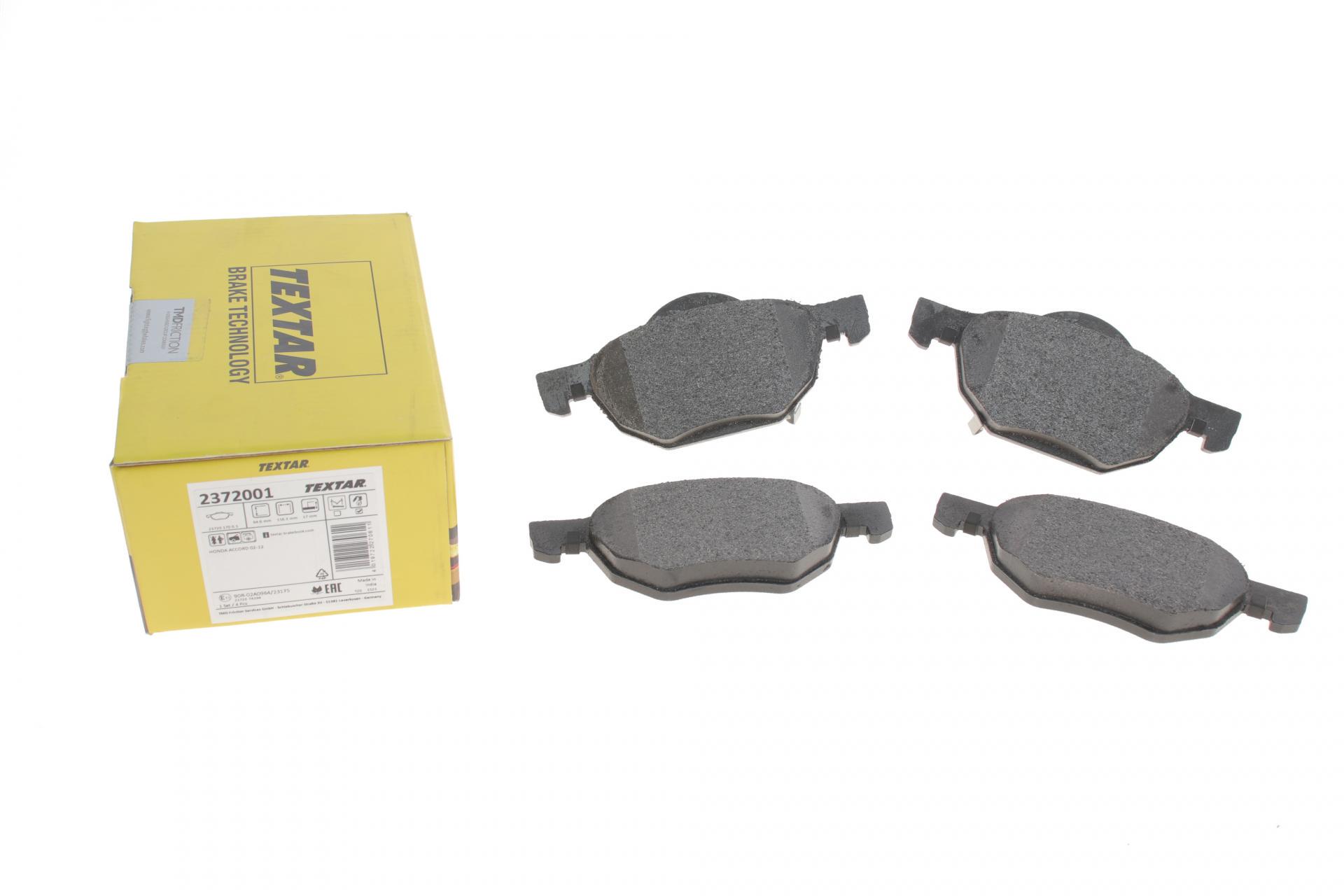 Колодки тормозные передние TEXTAR Honda Accord 03-12 Teves Q+ (2372001 TEXTAR)