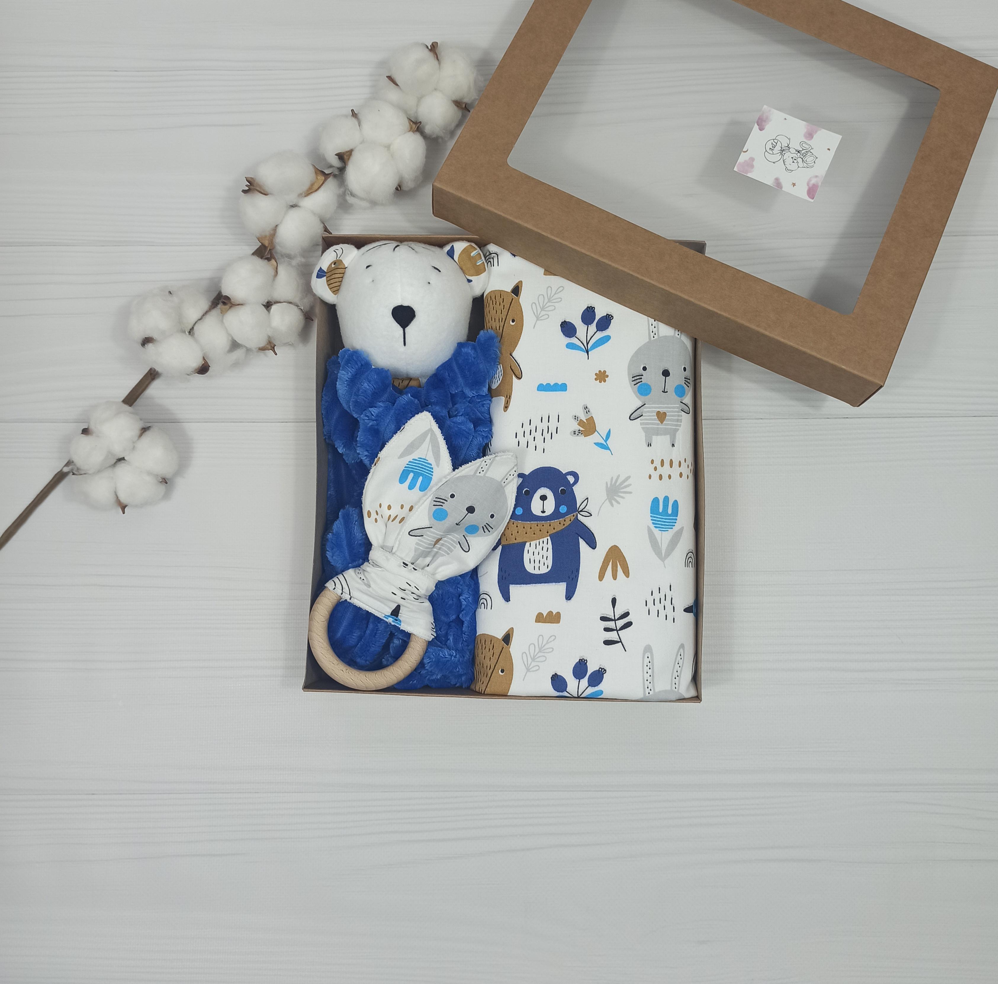 Подарочный набор a.l.babybox Лесные жители на лужайке Синий (NA 18241607)