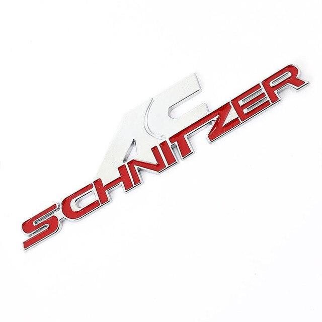 Эмблема AC Schnitzer на крыло/заднюю часть BMW 10,5х2,5 см металл Хром/Красный глянцевый (1741908897)